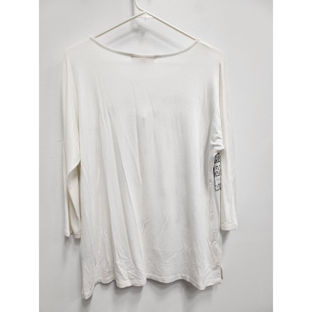 Mesh + Lace Womens Top Medium White Together We‎ Stand Graphic Novelty Artsy - Picture 6 of 7